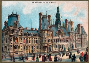 Parijs. Wereldtentoonstelling van 1889: Stadhuis in Parijs.