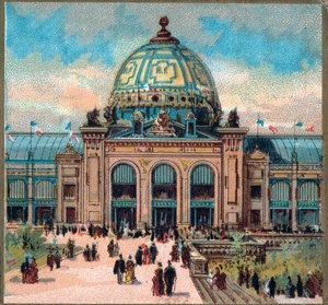 Parijs. Wereldtentoonstelling van 1889: Uitzicht op het Palais des Beaux-Arts.