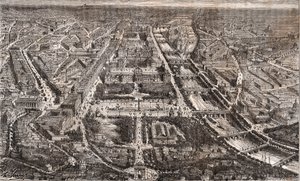 Parijs gezien vanaf de Arc de Triomphe de l