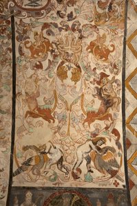Parochiekerk (Església de la Mare de Déu de Solers). Interieur. De beuken. Muurschilderingen. Detail. 16e eeuw (?).