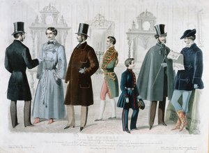 Parijse modeplaat voor het Bulletin of Fashion, New York, februari 1858 door French School