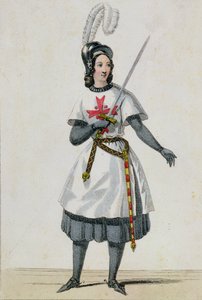 Pauline Garcia-Viardot in de rol van Tancredi in de opera van Gioacchino Rossini in het Theatre Italien, Parijs door French School