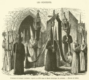 Penitents de Limoges, costumes exposes en 1874 dans le Musee historique du costume door French School