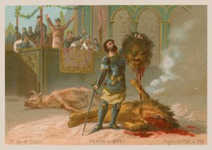 Pepijn de Korte, Koning van Frankrijk (geregeerd van 752-768) door French School