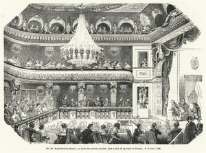 Voorstelling gegeven ten behoeve van arme arbeiders in het Trianon, Versailles