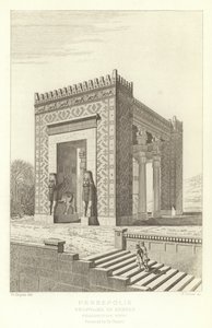 Persepolis, Propylaea van Xerxes, Perspectief, gerestaureerd door Ch Chipiez door French School