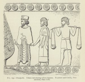 Persepolis, bedienden introduceren schatplichtigen door French School