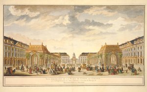 Perspectief Zicht op de Place de Louis le Grand met de Kamers gebouwd voor de gelegenheid van het Huwelijk van Monseigneur le Dauphin door French School