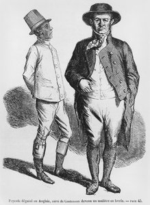 Peyrade vermomd als Engelsman en Contenson als mulattoknecht, illustratie uit Splendeurs et Miseres des Courtisanes door Honore de Balzac, gepubliceerd 1867