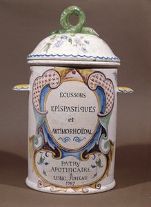 Farmaceutische pot uit de Patry-apotheek in Longjumeau, 1767
