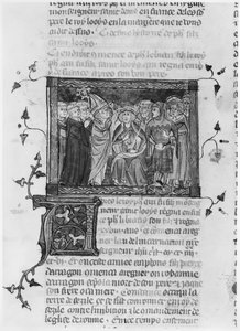 Filips IV, illustratie uit Grandes Chroniques de France, 1375-79 door French School