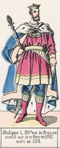Filips I, 39e koning van Frankrijk, besteeg de troon in 1061, stierf in 1108 door French School