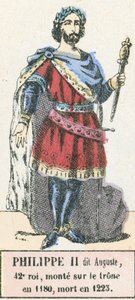 Philippe II August, 42e koning, op de troon van 1180, overleden in 1223 door French School