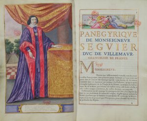 Pierre Seguier (1588-1672) kanselier van Frankrijk, illustratie uit Les Panegyriques des Hommes Illustres de Notre Siecle door Puget de la Serre, 1655 door French School