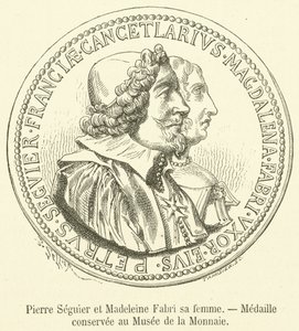 Pierre Seguier en Madeleine Fabri zijn vrouw, medaille bewaard in het Muntmuseum
