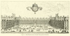 Place Royale in 1645; facsimile van een gravure van Sylvestre door French School