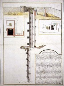 Plan en Doorsnede van een Put, c.1700 door French School