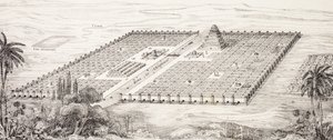 Plan van de stad Babylon, Mesopotamië, rond de 5e eeuw v.Chr. volgens een beschrijving van Herodotus, uit L