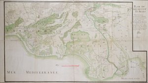 Plan van de departementen van Arles, 1789