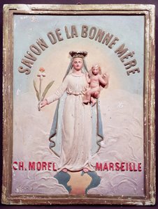 Plaquette die Savon de la Bonne Mere adverteert, 1880 door French School