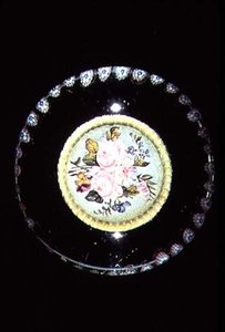 Plaque, sulfide met bloemenboeket, c.1845-55