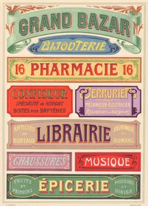 Bord 18: Signagemodellen voor Art Nouveau letter schilder