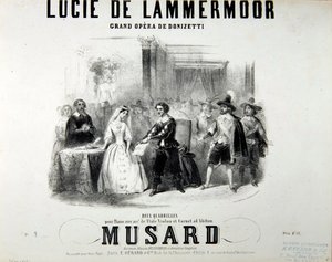 Affiche voor de opera Lucie de Lammermoor van Gaetano Donizetti, gedrukt door Bertauts door French School