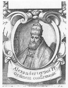 Paus Alexander III (gravure) door French School