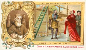 Paus Julius II met Michelangelo door French School