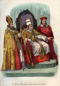 Paus Martinus V (1368-1431) op het Concilie van Basel (Concile de Bale) in 1431