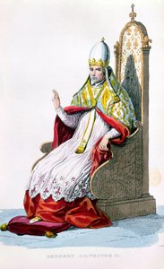 Paus Sylvester II, uit le Plutarque Francais door E. Mennechet, Parijs, 1835
