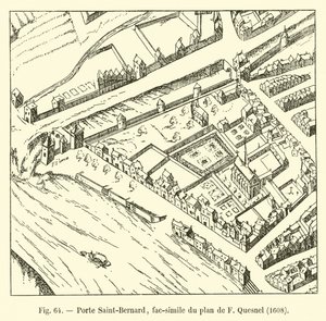 Porte Saint-Bernard, facsimile van het plan van F Quesnel, 1608