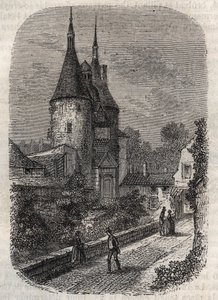 Porte de la Craffe in Nancy, overblijfsel van middeleeuwse vestingwerken, opgericht in de 14e eeuw ten noorden van de oude stad - gravure in "Histoire de France" door Victor Duruy door French School