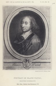 Portret van Blaise Pascal (litho) door French School