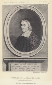 Portret van La Mothe Le Vayer (litho) door French School