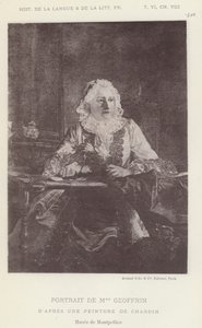 Portret van Mme Geoffrin (litho) door French School
