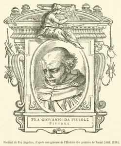 Portret van Fra Angelico (gravure) door French School