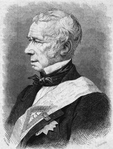 Portret van Jean Pons Guillaume Viennet (1777-1868), Franse politicus, dichter en toneelschrijver, lid van de Academie Française. Gravure in 