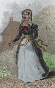 Portret van Adelaide-Gillette Dufrenoy, Franse dichteres. Gravure uit 1876 door French School