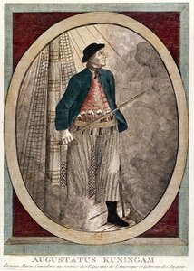 Portret van Augustatus Kuningam, een Amerikaanse piraat actief tijdens de Onafhankelijkheidsoorlog, c.1780 door French School
