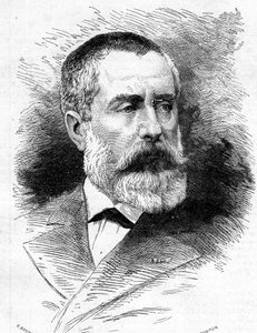 Portret van Auguste Emmanuel Vaucorbeil (1821-1884), Franse componist en directeur van de Parijse Opera. Gravure in 