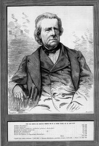 Portret van Baron Taylor (Isidore Justin Severin Taylor, genoemd) (1789-1879), Franse toneelschrijver en filantroop. Gravure in 