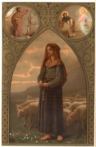 Portret van Bernadette Soubirous (1844-1879), herderin in Lourdes, Hautes Pyrenees (65) door French School