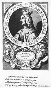Portret van Blanche de Castille (1185-1252), 1643 door French School