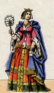 Portret van Bonne van Luxemburg, vrouw van Jan II van Frankrijk. door French School