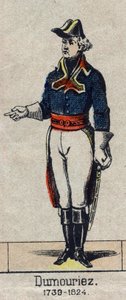 Portret van Charles Francois Dumouriez, opperbevelhebber van het noordelijke leger in 1792 (1739-1823). Beeld van Epinal uit het einde van de 19e eeuw door French School