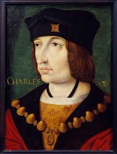 Portret van Charles VIII (1470-1498) zoon van Louis XI door French School