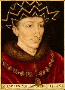 Portret van Karel VII (1403-1461) Koning van Frankrijk door French School