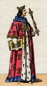 Portret van Karel V de Wijze (1338-1380), Koning van Frankrijk. door French School