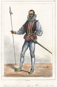 Portret van Charles de Lorraine, Hertog van Mayenne (1554 - 1611), Franse Prins. Na Henri, Hertog van Guise, was hij hoofd van de Liga (1589)